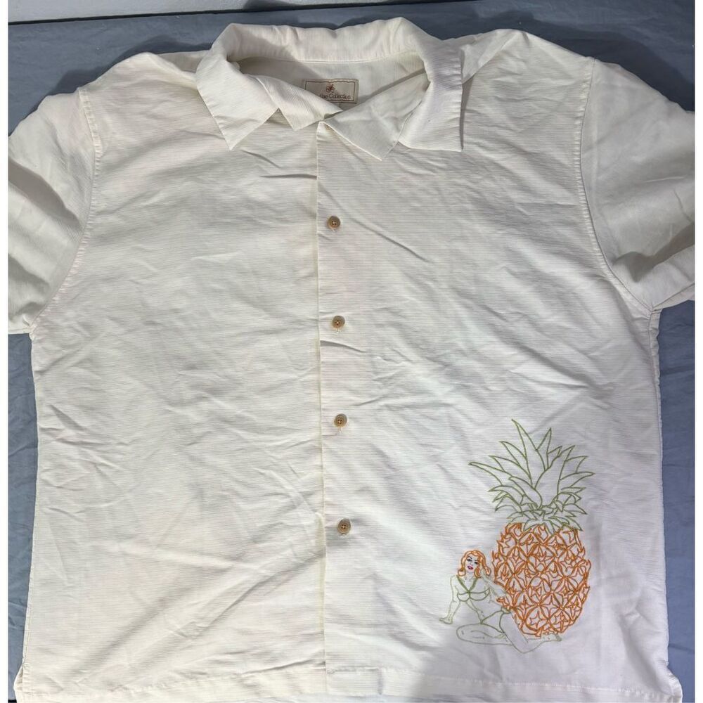 Vintage Paradise Collection Tropical Hawaiian Shirt Size XL Pineapple